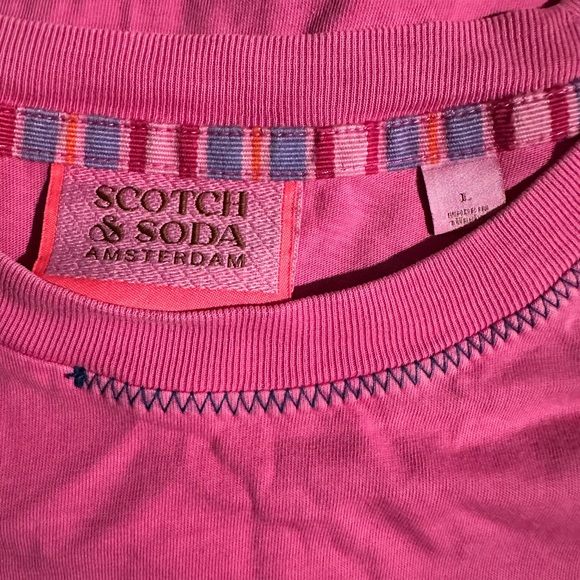 Scotch & Soda Men's Size L Pink Graphic Short Sleeve T-Shirt (FLAW) - Picture 4 of 5